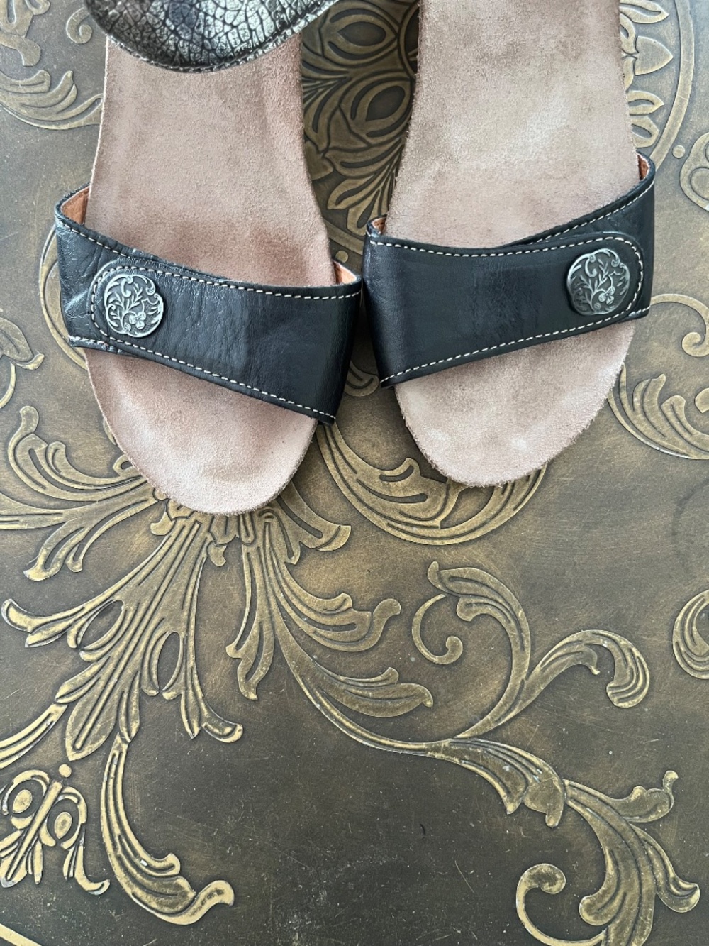 Taos Footwear Leather Wedge Sandals Womens Sz 7.5 (EU 38) Adjustable Straps - Picture 7 of 10